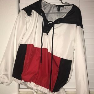 White thin windbreaker